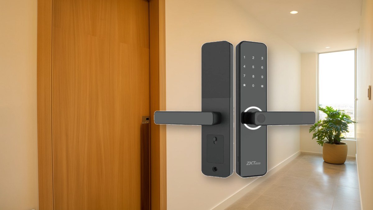 Fechadura digital Wi-Fi com impressão digital, cartão e código ZKTeco